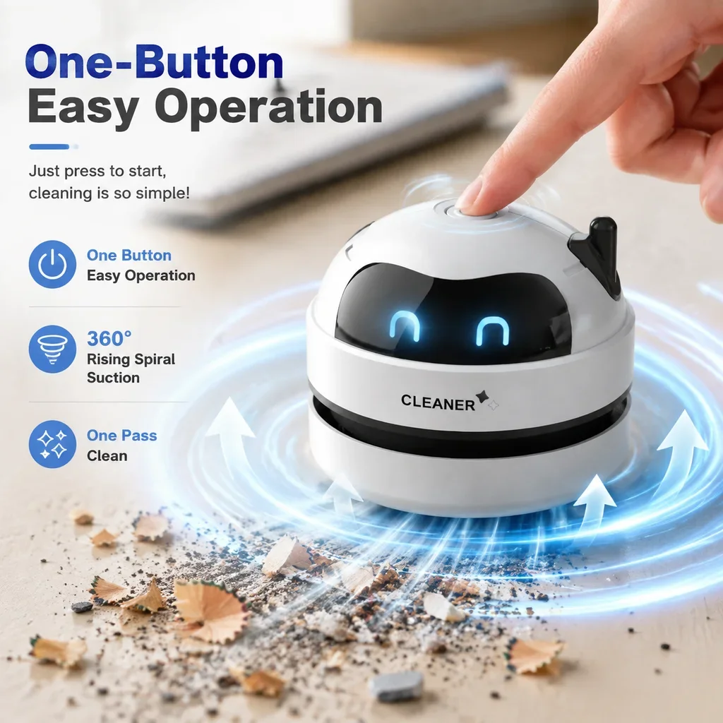 Aspirador de pó portátil, mini - Mini Desktop Vacuum Cleaner For Eraser Dust avaliação e preço