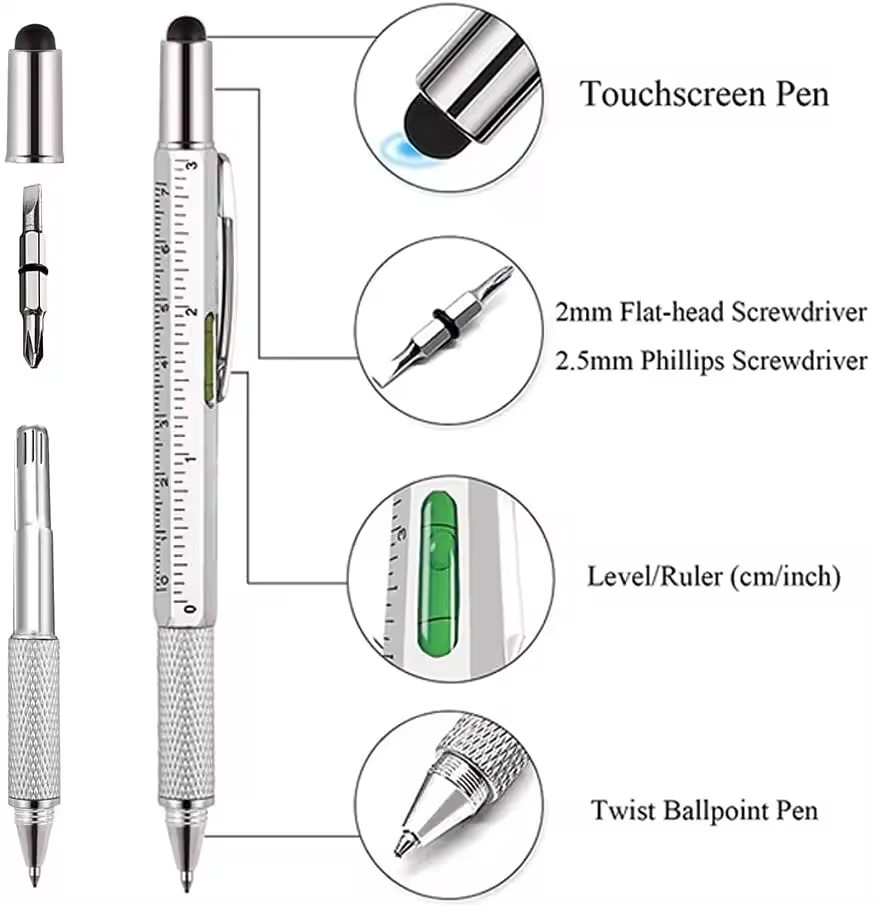 Caneta Multifuncional 7 em 1 c - Writing Tools avaliação e preço